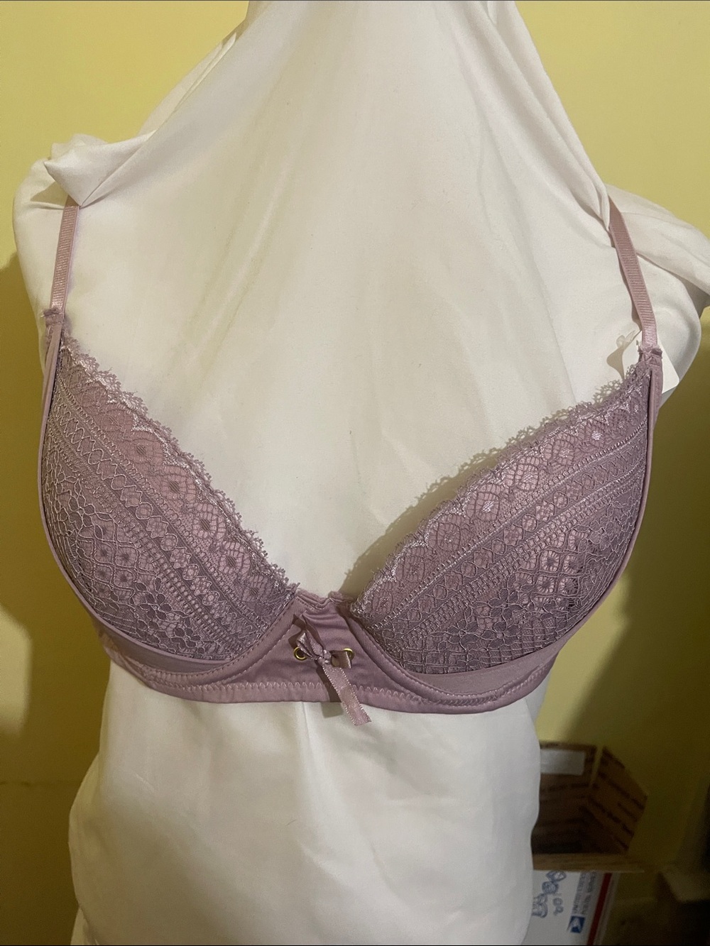 JS Lacey back Push-Up Bra in Dusty Mauve 38C